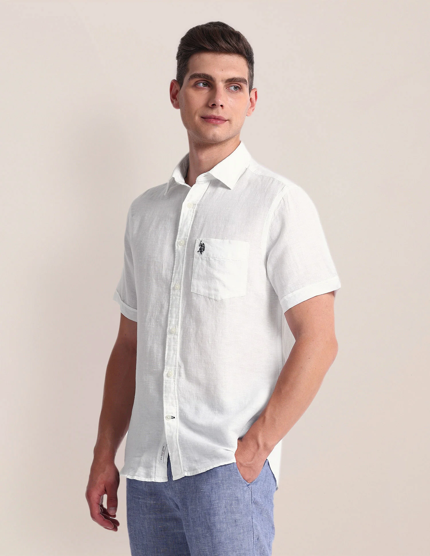 Tailored Fit Linen Blend Shirt - Image 4