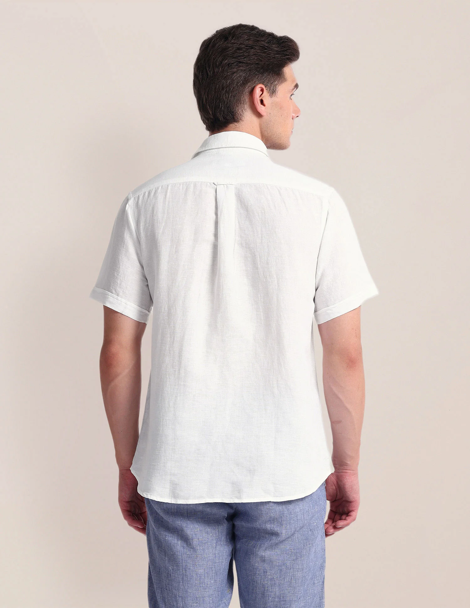 Tailored Fit Linen Blend Shirt - Image 5