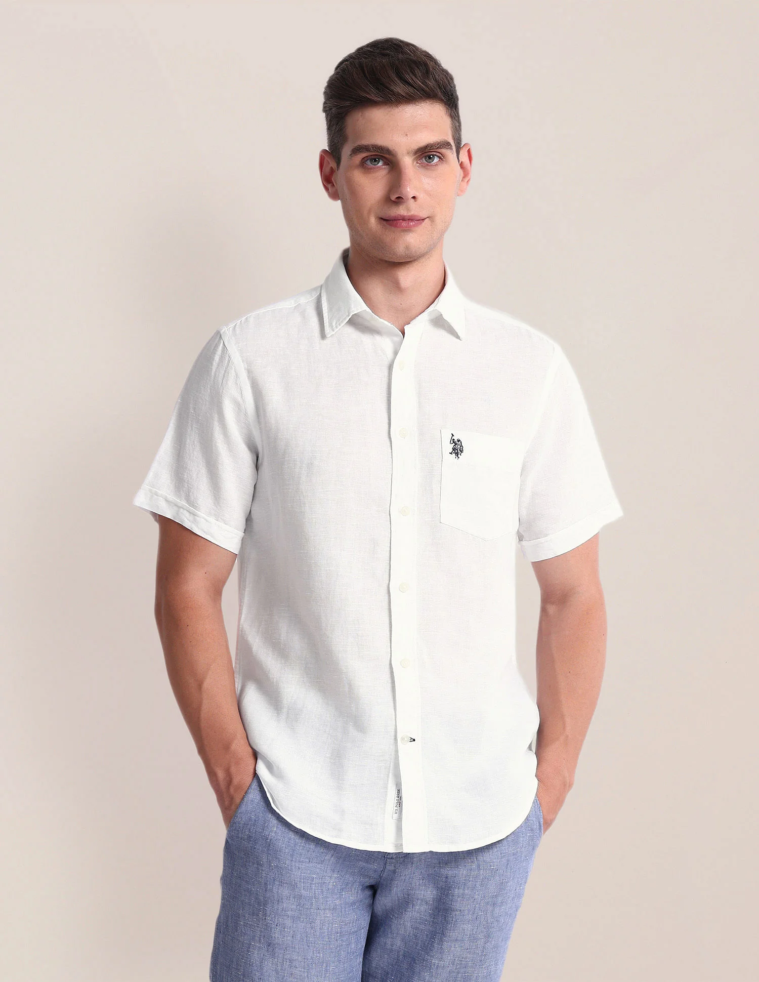 Tailored Fit Linen Blend Shirt - Image 6