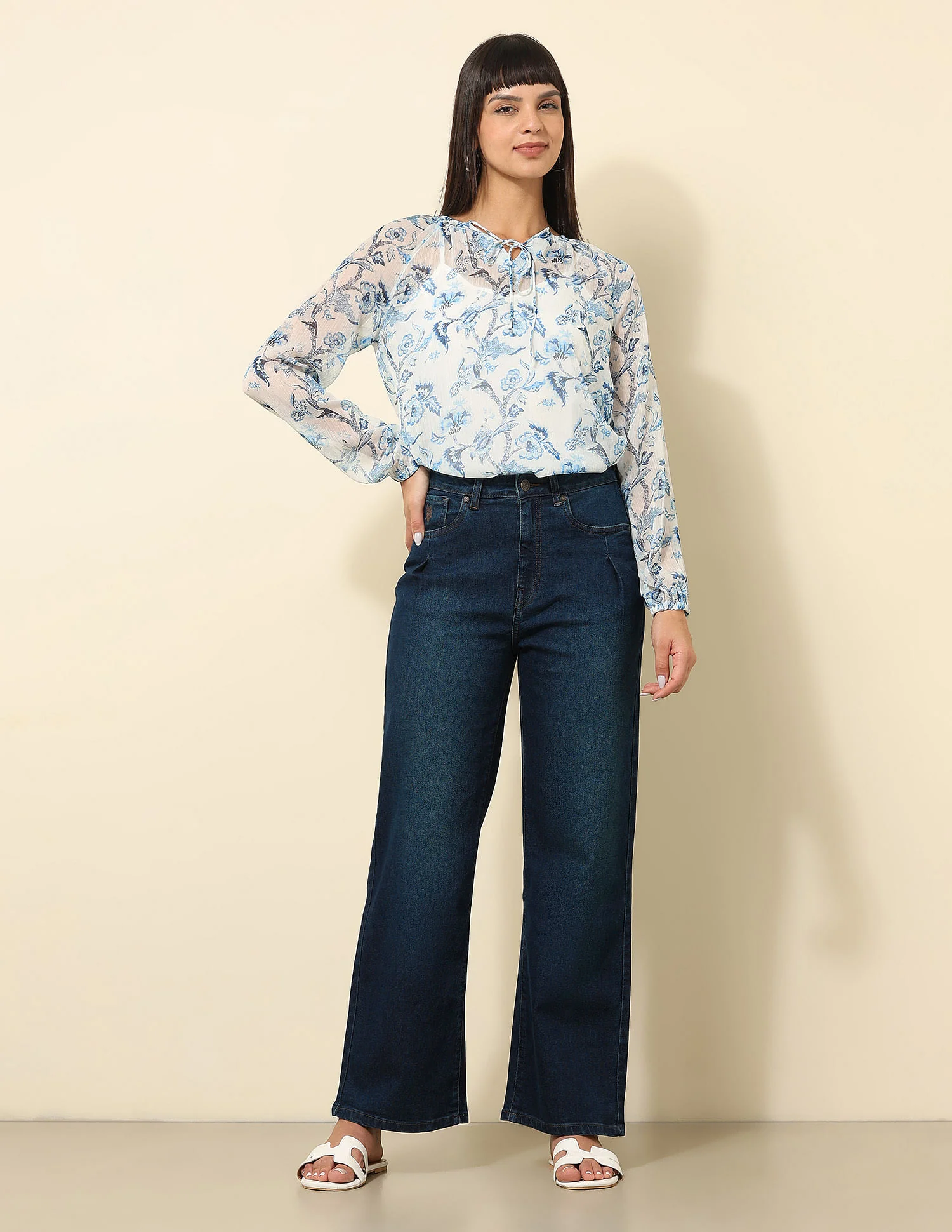 Chiffon Sheer Floral Printed Top - Image 3